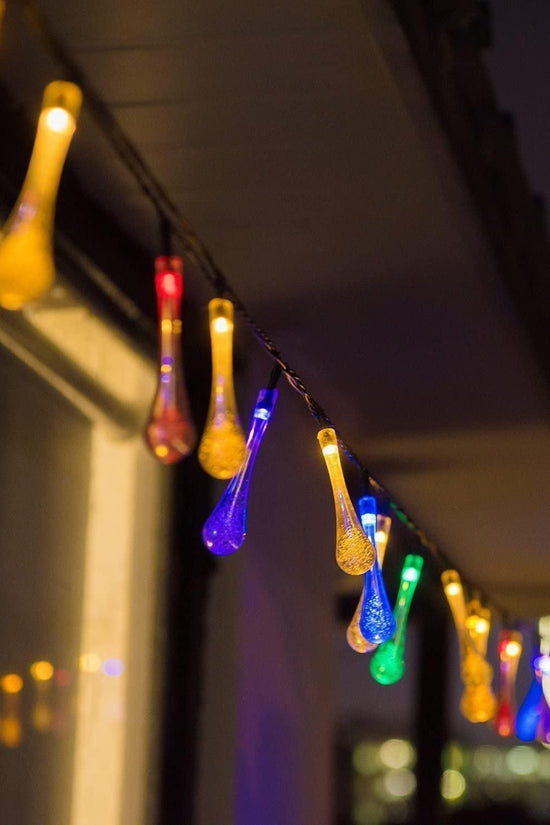 String Lights for Decoration - 14 LED Rain Drop Fairy Lights Waterproof Indoor Outdoor for Home Decoration