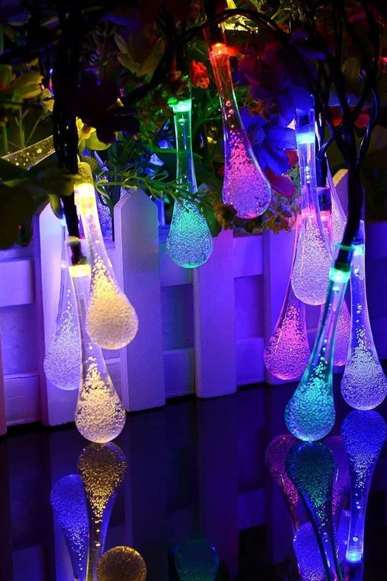 String Lights for Decoration - 14 LED Rain Drop Fairy Lights Waterproof Indoor Outdoor for Home Decoration