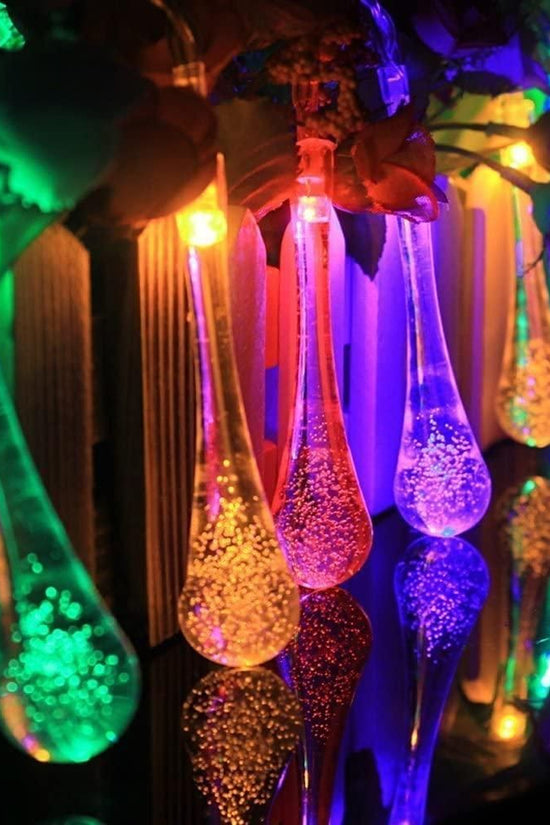 String Lights for Decoration - 14 LED Rain Drop Fairy Lights Waterproof Indoor Outdoor for Home Decoration